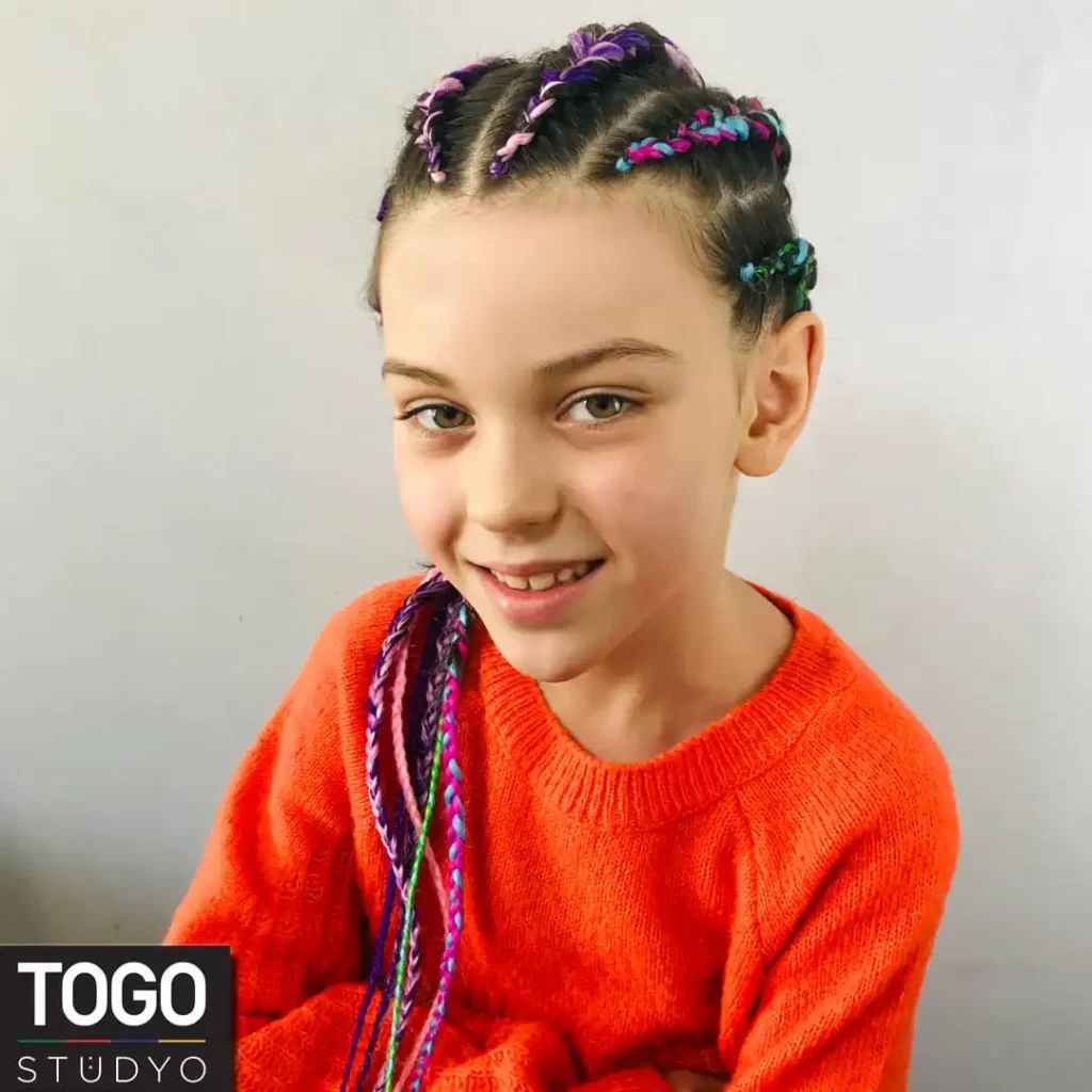 çocuklar için saç örgü modeli